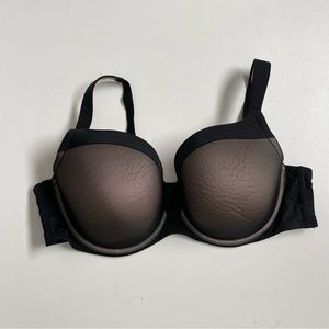 Torrid Bra Underwire Padded Mesh Adjustable Straps Black Illusion Nude 44D